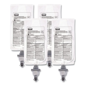 Rubbermaid Commercial 2080802 1000 mL AutoFoam Refill Alcohol Hand Sanitizer - Clear/Unscented (4/Carton)