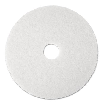 3M 4100-20 20 in. Low-Speed Super Polishing Floor Pads - White (5/Carton)