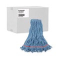 Mop Heads | Boardwalk BWK503BLNB 1 in. Super Loop Cotton/Synthetic Fiber Wet Mop Head - Large, Blue (12/Carton) image number 2