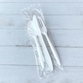 Cutlery Kits | Boardwalk BWK3KITWHPS 3-Piece Mediumweight Fork/Knife/Teaspoon Cutlery Kit - White (250/Carton) image number 3