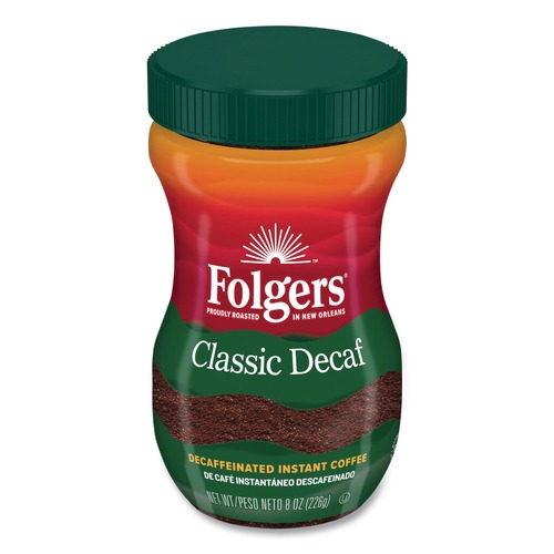 Coffee - Caffeinated | Folgers 2550020630 8 oz. Classic Decaf Instant Coffee Crystals image number 0