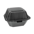 Food Containers & Lids | Pactiv Corp. YHLB06000000 SmartLock 5.75 in. x 5.75 in. x 3.25 in. Sandwich Foam Hinged Lid Container - Black (504/Carton) image number 1