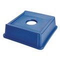 Waste Receptacle Lids | Rubbermaid Commercial FG279100DBLUE Untouchable 20-1/8 in. x 20-1/8 in. Bottle and Can Recycling Lid - Blue image number 0