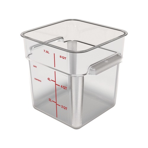 Food Storage Containers & Lids | Carlisle 1195307 8.75 in. x 8.75 in. x 9 in. 8 qt. Squares Polycarbonate Food Storage Container - Clear image number 0