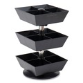 Condiment Organizers | Mind Reader TEASWIV3T-BLK 6.75 in. x 6.75 in. x 11.5 in. 3-Tier 12-Compartment Anchor Collection Tea and Condiment Carousel Countertop Organizer - Black image number 0