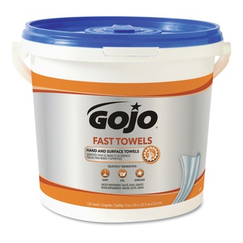 HAND SANITIZING WIPES | GOJO Industries 6298-04 Fast Towels 6.93 in. x 7.93 in. Hand Cleaning Towels (4/Carton)