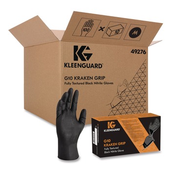 Ansell 49275 G10 Kraken Grip 9.5 in. 6 mil Nitrile Gloves - Small/Black (1000/Carton)