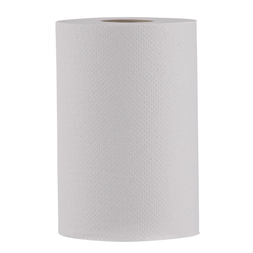 Perforated Roll & Hand Towels | Boardwalk BWK6250 8 in. x 350 ft. 1-Ply Hardwound Nonperforated Paper Towels - White (12/Carton) image number 0