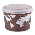 Food Containers & Lids | Eco-Products EP-BSC8-WA 8 oz 3.04 in. Diameter x 2.3 in. h World Art Renewable and Compostable Paper Food Container - Brown (1000/Carton) image number 6