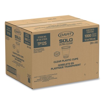 Dart TP12S Ultra Clear 12 oz Plastic Cups (1000/Carton)