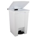 Indoor Waste Receptacles | Rubbermaid Commercial FG614400WHT 12 Gallon Indoor Utility Step-On Plastic Waste Container - White image number 1