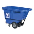 Tilt Trucks | Rubbermaid Commercial 2089826 BRUTE 1,250 lb Capacity 1 cu. Yd. Plastic/Steel Frame Rotomolded Recycling Tilt Truck - Blue image number 1