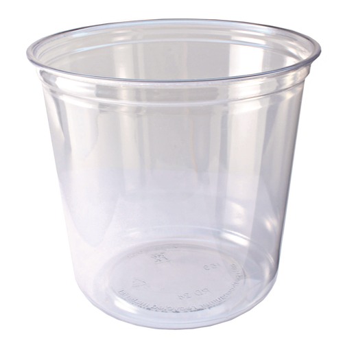 Food Containers & Lids | Fabri-Kal 000000000009501036 24 oz 4.6 in. Diameter x 3.6 in. Height Plastic Recycleware Round Deli Container - Clear (500/Carton) image number 0