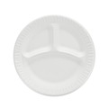 Plates | Dart 9CPWCR 9 in. 3-Compartment Concorde Foam Plate - White (4 Packs/Carton) image number 4