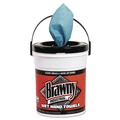 Hand Sanitizing Wipes | Georgia-Pacific 21501 8.6 in. x 12.2 in. 1-Ply Wet Hand Towels - Fresh Scent, Blue (84/Pail, 6/Carton) image number 2