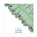 Mop Heads | Boardwalk BWKMWTLGCT Microfiber Looped-End Wet Mop Head - Large, Green (12/Carton) image number 6