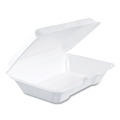 Food Containers & Lids | Dart 206HT1R 6.4 in. x 9.3 in. x 2.6 in. Foam Hinged Lid Containers - White (200/Carton) image number 4