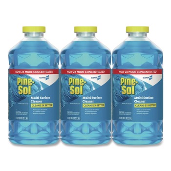 Pine-Sol 60609CT 80 oz. CloroxPro Concentrated Multi-Surface Cleaner - Sparkling Wave Scent (3/Carton)