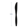 Disposable Knives | Boardwalk BWKKNIFEHWPPBLA Heavyweight Polypropylene Cutlery Knife - Black (1000/Carton) image number 4