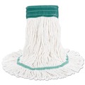 Mop Heads | Boardwalk BWK502WHEA 5 in. Super Loop Cotton/Synthetic Fiber Wet Mop Head - Medium, White image number 1