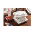 Food Containers & Lids | Pactiv Corp. YCNW0205 9 x 6 x 3.1 EarthChoice Vented Microwavable MFPP Plastic Hinged Lid Container - White (170/Carton) image number 6