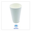 Cups | Boardwalk BWKDW16HCUP 16 oz Double-Walled Paper Hot Cups - White (500/Carton) image number 5
