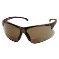 Eye Protection | Ansell KCC19872 V60 30-06 Readers Safety Sunglasses Glasses - Tortoise Nylon Frame, Smoke Polycarbonate Lens (6/Box) image number 0