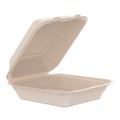 Perforated Roll & Hand Towels | Dart 80FBRHT1 8.65 in. x 7.94 in. x 2.98 in. ProPlanet Seal Compostable Molded Fiber Hinged Trays - Natural (200/Carton) image number 0
