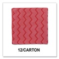 Cleaning Cloths & Wipes | Rubbermaid Commercial FGQ62000RD00 HYGEN Microfiber 16 in. x 16 in. Cleaning Cloths - Red (12/Carton) image number 4