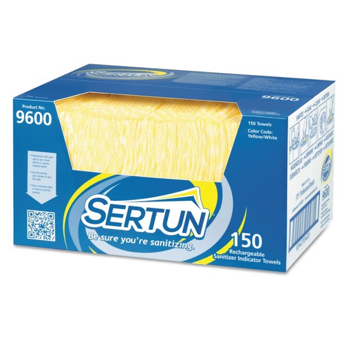 Cleaning Cloths & Wipes | Sertun 9600 13-1/2 in. Color-Changing Rechargeable Sanitizer Towels - Yellow/White/Blue (150/Carton) image number 0