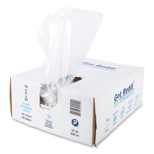 Food & Utility Bags | Inteplast Group PB100824 22-Quart 1 mil. 10 in. x 24 in. Food Bags - Clear (500/Carton) image number 0