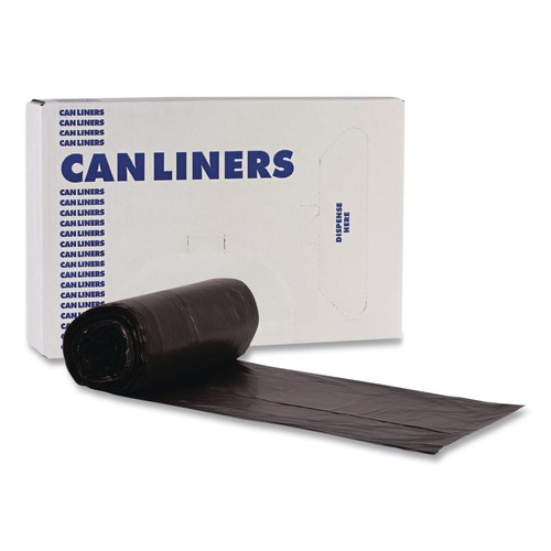High-Density Trash Bags | Boardwalk Z8048WKKR01 40 in. x 48 in. 45 gal. 22 mic High-Density Can Liners - Black (150/Carton) image number 0