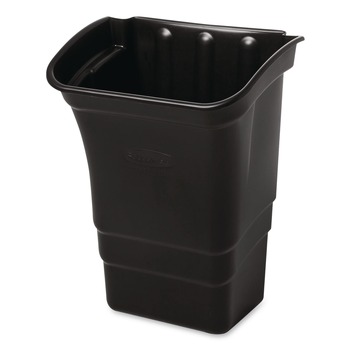 Rubbermaid Commercial FG335388BLA 8 Gallon Rectangular Optional Utility Cart Refuse/Utility Bin - Black