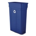 Indoor Waste Receptacles | Boardwalk TCN2030BLR 23 Gallon Polypropylene Slim Recycling Container - Blue image number 0