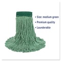 Mop Heads | Boardwalk BWK502GNEA 5 in. Super Loop Cotton/Synthetic Fiber Wet Mop Head - Medium, Green image number 5