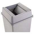 Waste Receptacle Lids | Rubbermaid Commercial FG266400GRAY 20.13 in. Plastic Untouchable Square Swing Top Lid - Gray image number 2