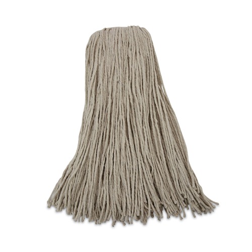 Mop Heads | Boardwalk BWK732C 32 oz. Economical Lie-Flat Cotton Fiber Mop Head - White (12/Carton) image number 0