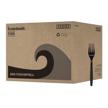 Boardwalk BWKFORKHWPPBLA Heavyweight Polypropylene Forks - Black (1000/Carton)
