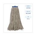 Mop Heads | Boardwalk BWKCM22024 24 oz. Lie-Flat Head Cotton Fiber Mop Heads - White (12/Carton) image number 4