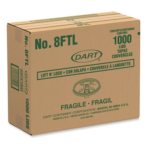 Cup Lids | Dart 8FTL Lift 'n' Lock 8 oz. Foam Cup and Container Lids - White (1000/Carton) image number 0