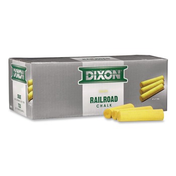 CHALKS | Dixon X88813 4 in. x 1 in. Diameter Railroad Crayon Chalk - Yellow (72/Box)
