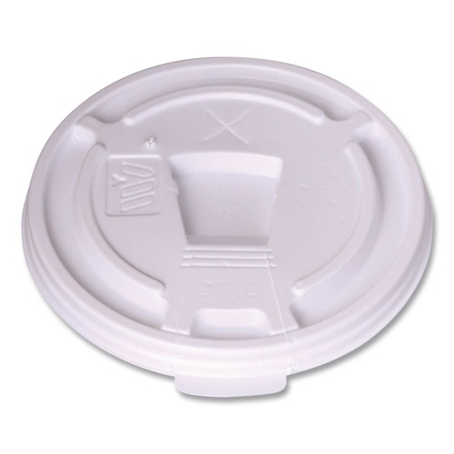 Cup Lids | WinCup 222064 Drink-Thru Plastic Lids for 10 oz Hot Cups and Bowls - White (1000/Carton) image number 0