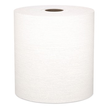 PERFORATED ROLL AND HAND TOWELS | Kleenex 01080 8 in. x 425 ft. 1.5 in. Core 1-Ply Hard Roll Paper Towels - White (12 Rolls/Carton)