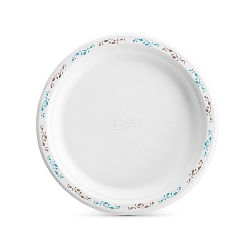 Perforated Roll & Hand Towels | Huhtamaki 22523 9-3/4 in. Round Molded Fiber Plates - Vine Print (500/Carton) image number 0