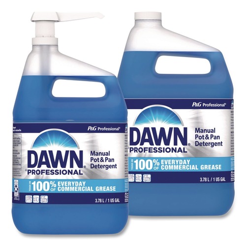 Dishwashing Detergents | Dawn Professional 80763059 1 gal. Manual Pot and Pan Dish Detergent with Pump - Original Scent (2/Carton) image number 0