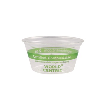 World Centric CPCS2S 2 oz PLA Souffle Cold Cups - Clear (2,000/Carton)