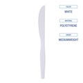 Disposable Knives | Boardwalk BWK KNIFEMWPS Mediumweight Polystyrene Cutlery Knife - White (1000/Carton) image number 8