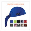 Head & Face Protection | Ergodyne 12481 Chill-Its 6615 One Size Fits Most High-Performance Bandana Doo Rag with Terry Cloth Sweatband - Blue image number 4