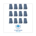 Mop Heads | Boardwalk BWK2016B #16 Cut-End Standard Head Cotton/Synthetic Fiber Mop Head - Blue (12/Carton) image number 3