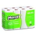 Perforated Roll & Hand Towels | Marcal 16466 2 Ply Septic Safe 4 in. x 4 in. 100% Recycled Bath Tissues - White (16/Pack) image number 1
